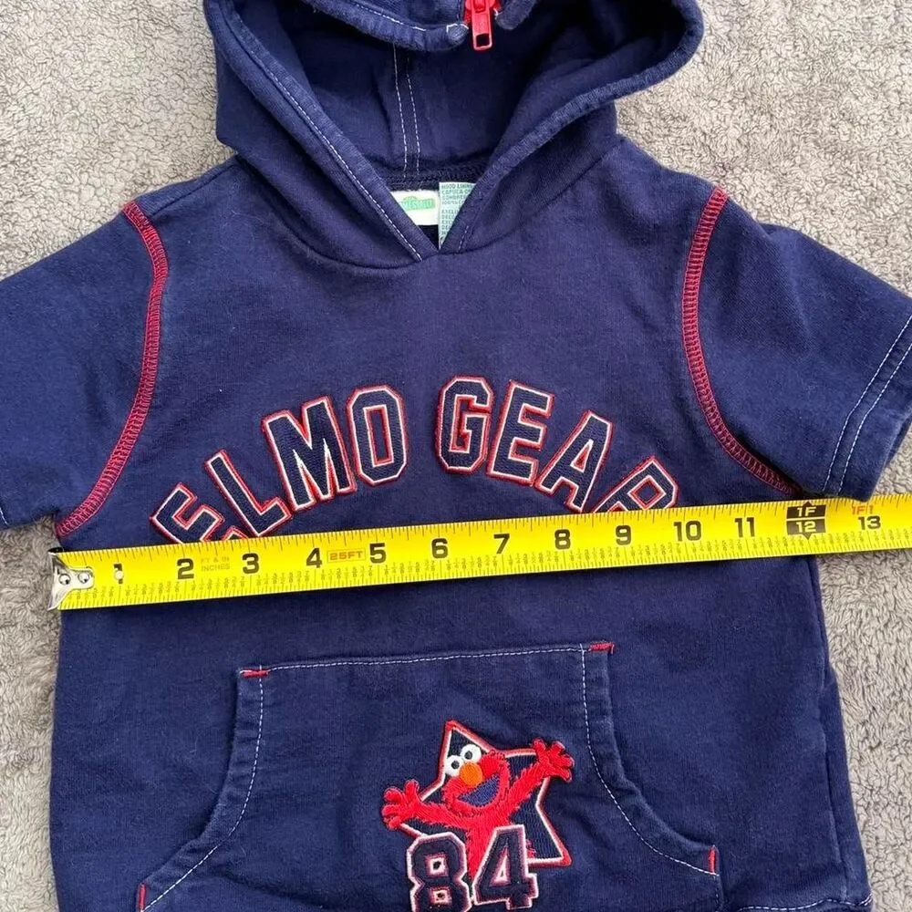 Y2k Sesame Street Elmo Gear hoodie short sleeve